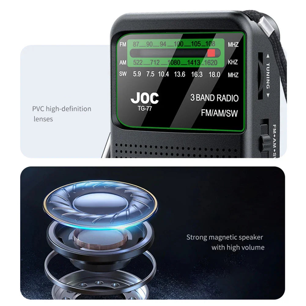 Battery-Operated Pocket Radio with AM/FM/SW Full Band Reception-3